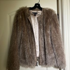 Faux fur zip up coat